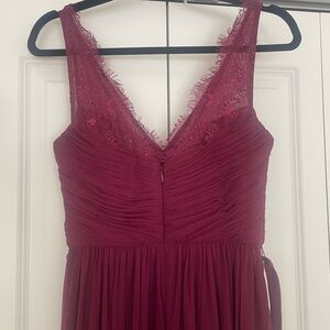 BHLDN size 2 maroon / cranberry floor length dress. Worn once.